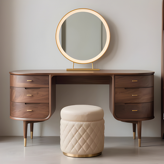 NOIREVA Black Walnut Wood Vanity Table - Cassa Haus Singapore