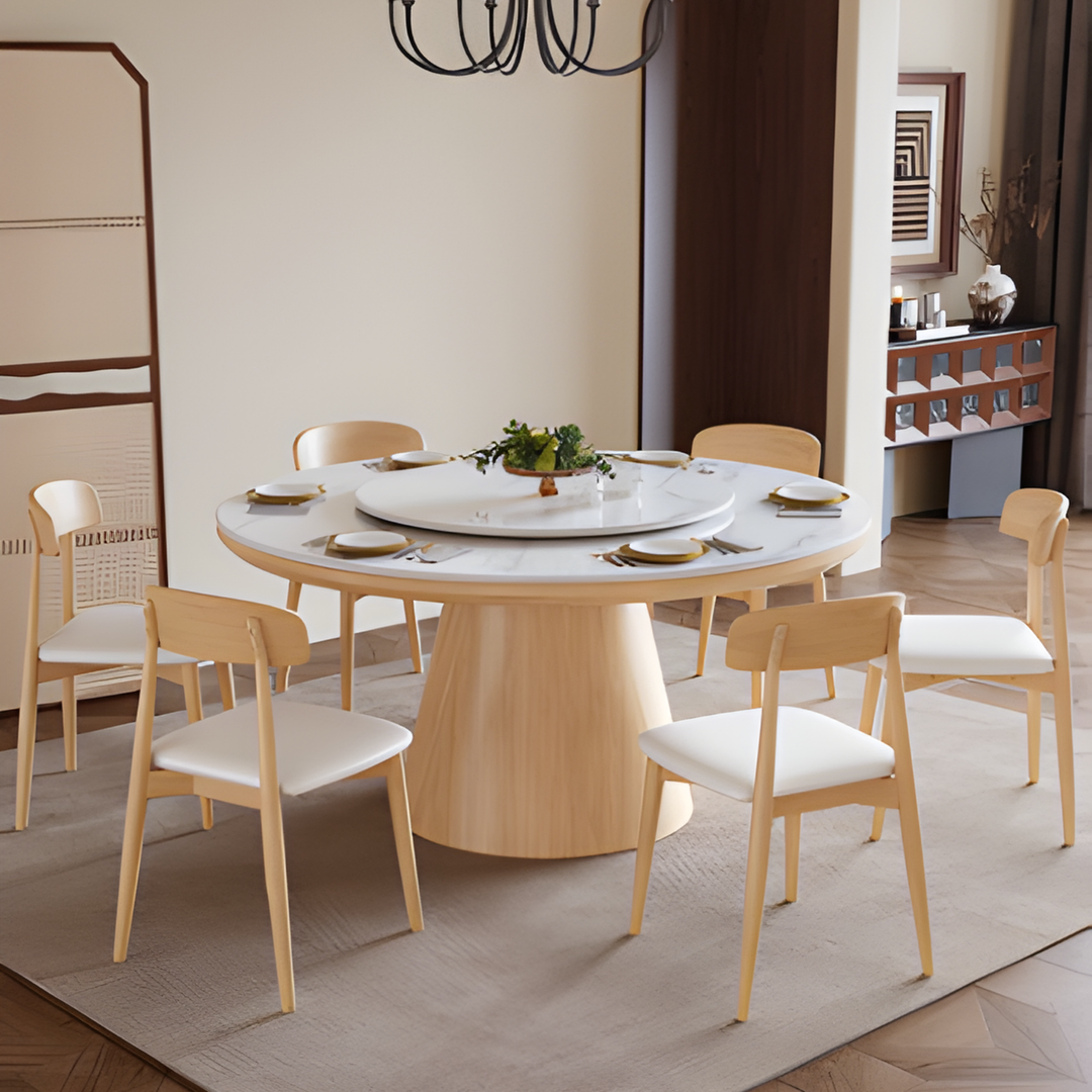 CONVIVIA Solid Wood Round Dining Table