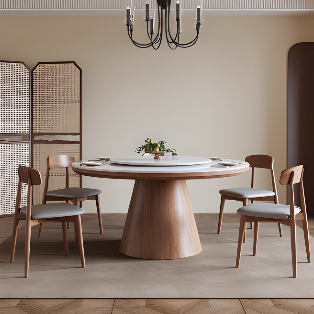 CONVIVIA Solid Wood Round Dining Table