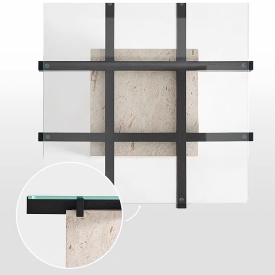 VITTORIO Modern Travertine Side Table