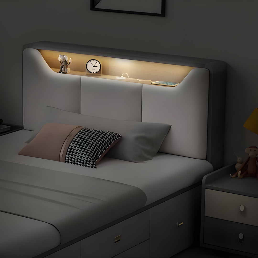 NIVARO Modern Storage Bedframe