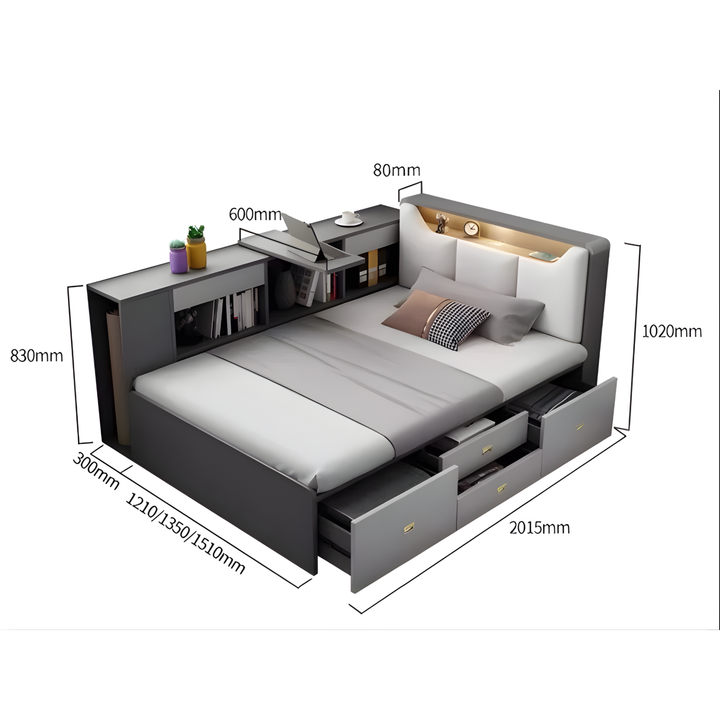 NIVARO Modern Storage Bedframe