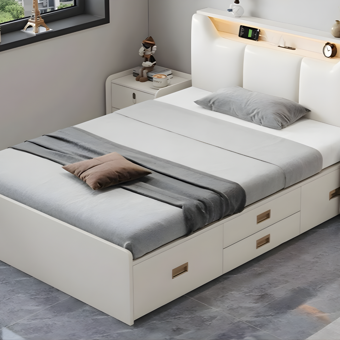 NIVARO Modern Storage Bedframe