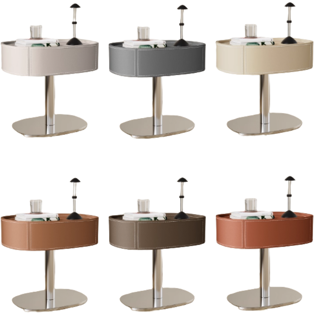 ZEVANI Modern Leather Bedside Table