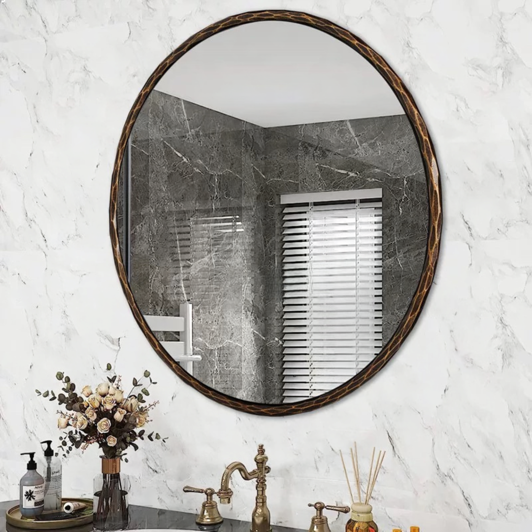 HEARTH Rustic Round Wall Mirror