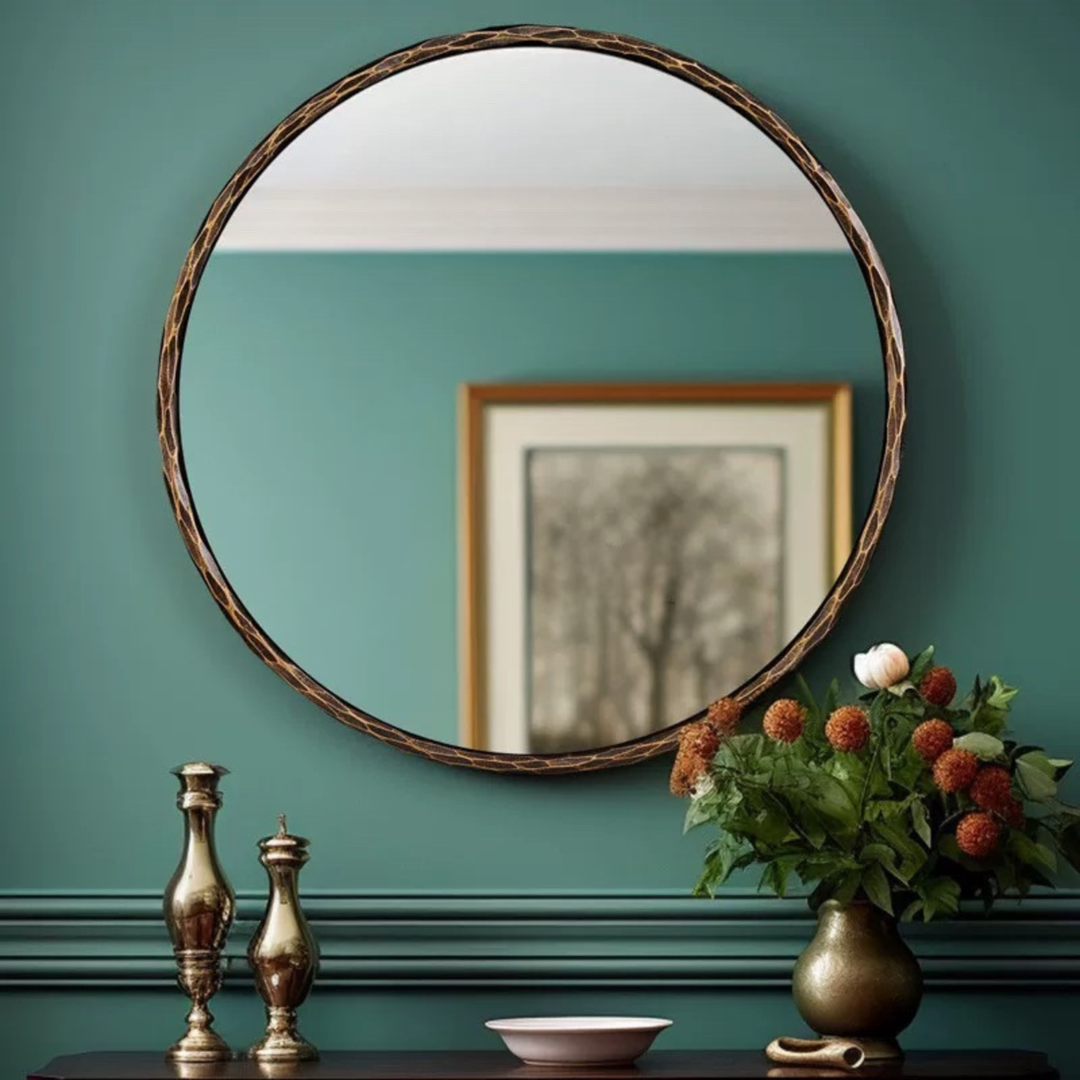 HEARTH Rustic Round Wall Mirror