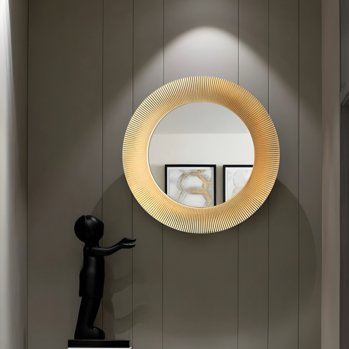 RADIUS Modern Textured Round Wall Mirror