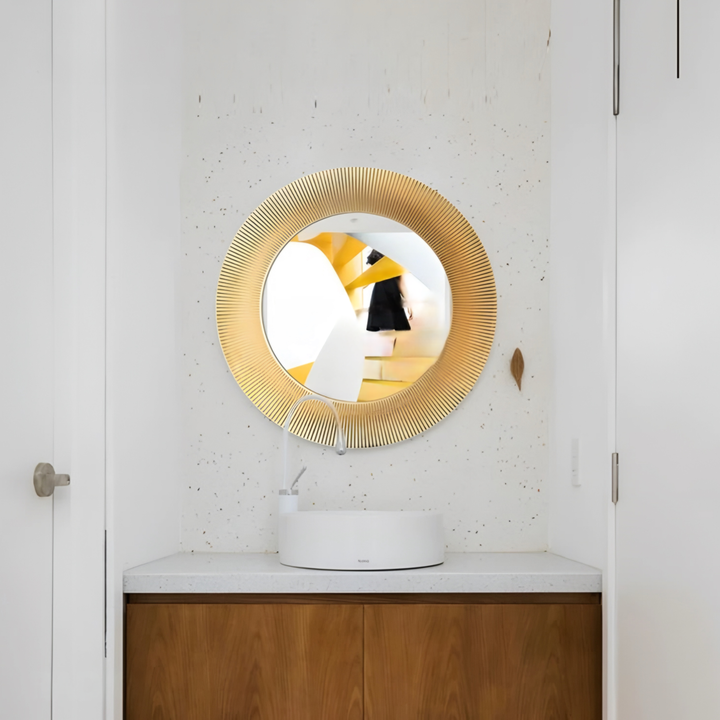 RADIUS Modern Textured Round Wall Mirror