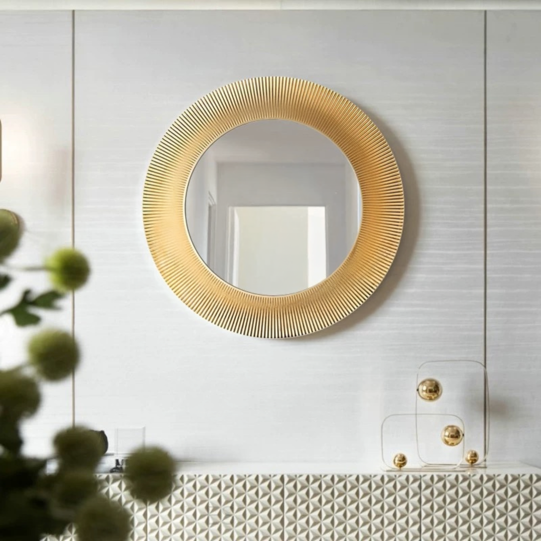 RADIUS Modern Textured Round Wall Mirror