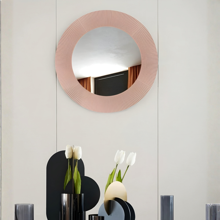 RADIUS Modern Textured Round Wall Mirror