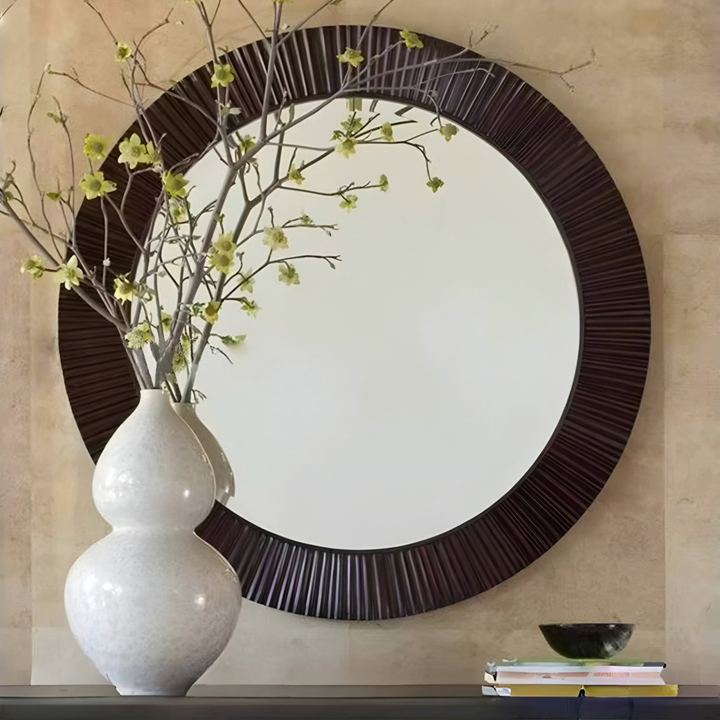 RADIUS Modern Textured Round Wall Mirror