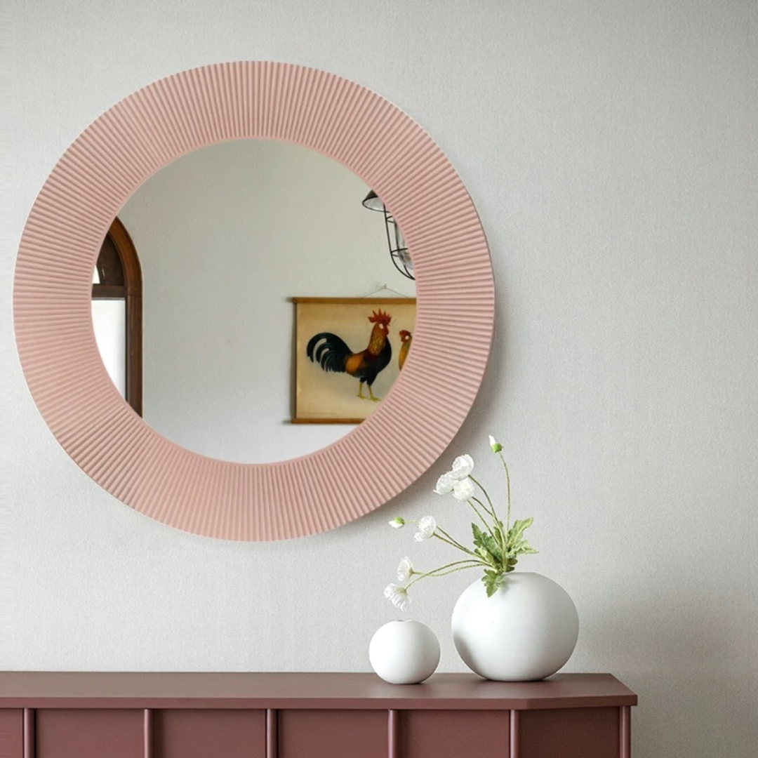 RADIUS Modern Textured Round Wall Mirror