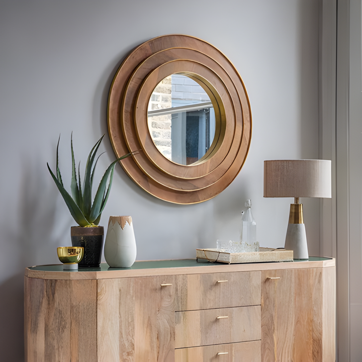 CALDREVANE Modern Round Wall Mirror