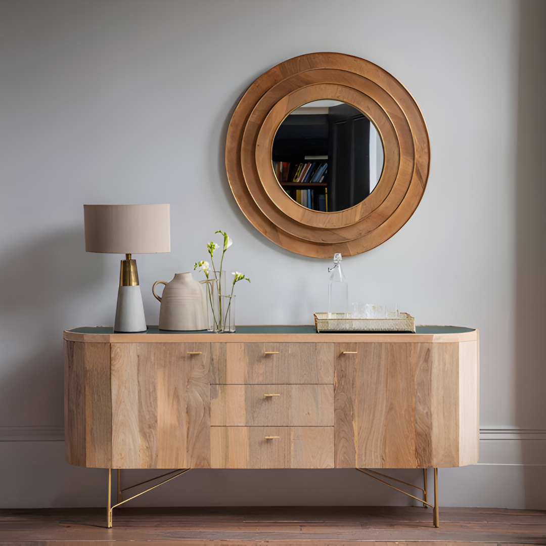 CALDREVANE Modern Round Wall Mirror