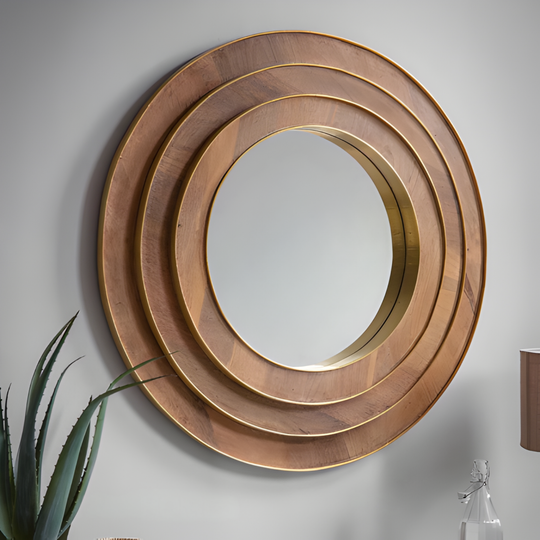 CALDREVANE Modern Round Wall Mirror - Cassa Haus Singapore