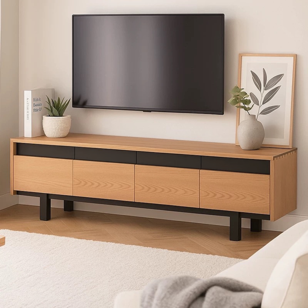 REDVAULT Modern Solid Wood TV Console