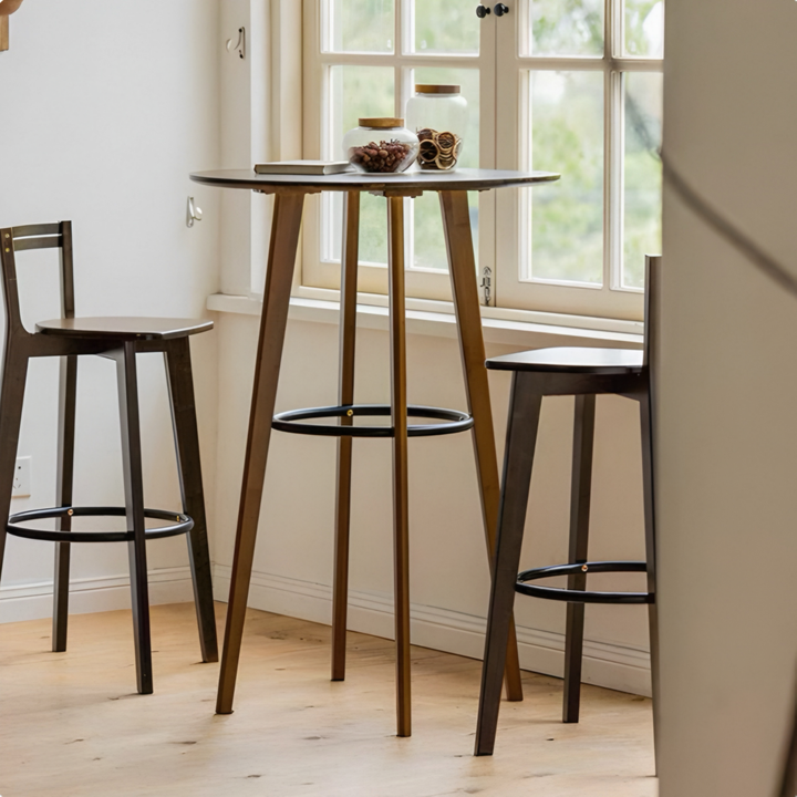 OLVESSA Modern Round Bar Table & Chairs