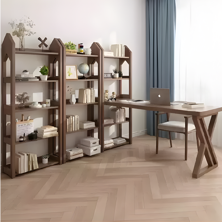 BAXLEY Modern Solid Wood Study Table & Shelf