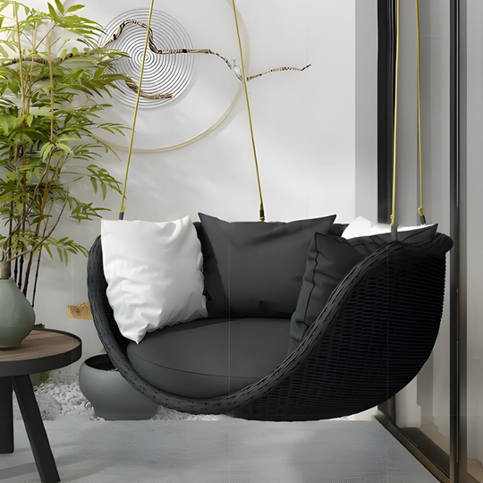 ZAYQORIN Modern Rattan Swing Chair - Cassa Haus Singapore