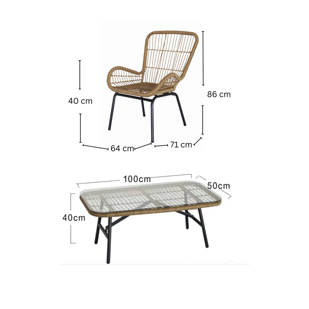 QAVRION Rattan Outdoor Table And Chairs