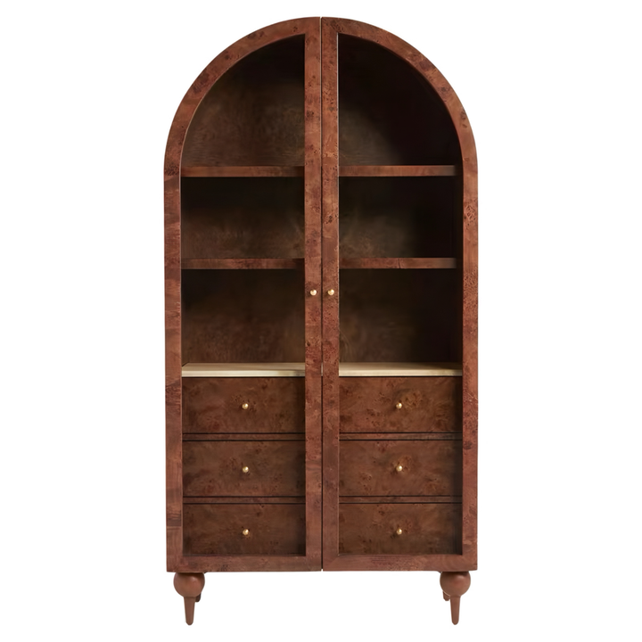 FLEURON Vintage Mappa Burl Display Cabinet - Cassa Haus Singapore