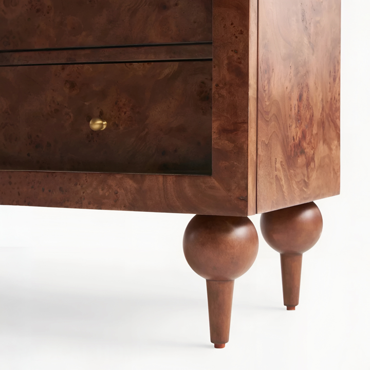 FLEURON Vintage Mappa Burl Display Cabinet - Cassa Haus Singapore