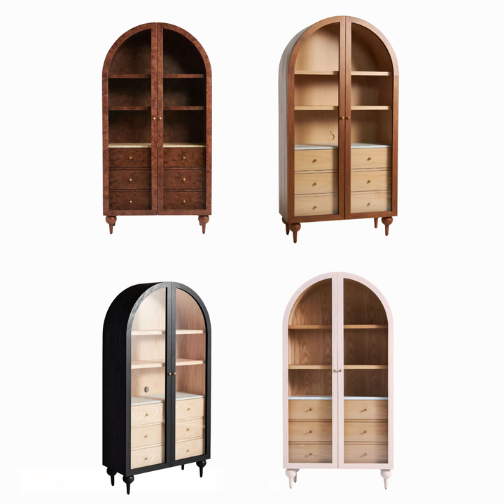 FLEURON Vintage Mappa Burl Display Cabinet - Cassa Haus Singapore