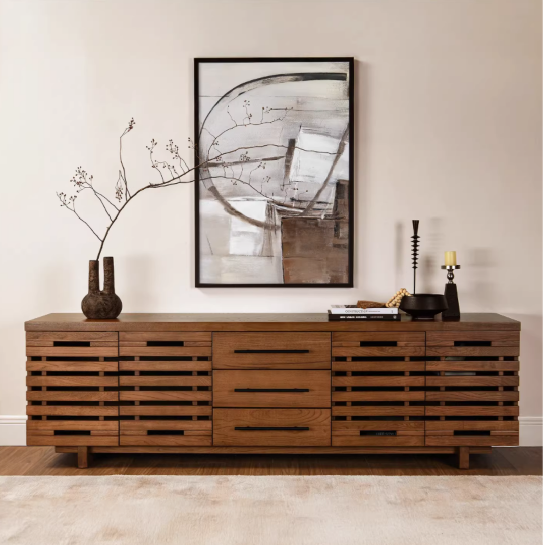 FLUTERA Modern Solid Wood TV Cabinet - Cassa Haus Singapore