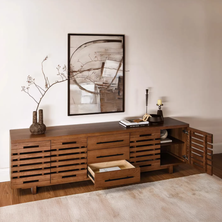 FLUTERA Modern Solid Wood TV Cabinet - Cassa Haus Singapore