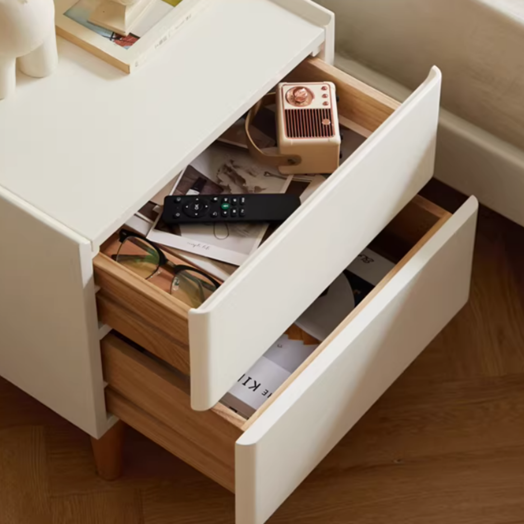 CEVORA Modern Solid Wood Bedside Table