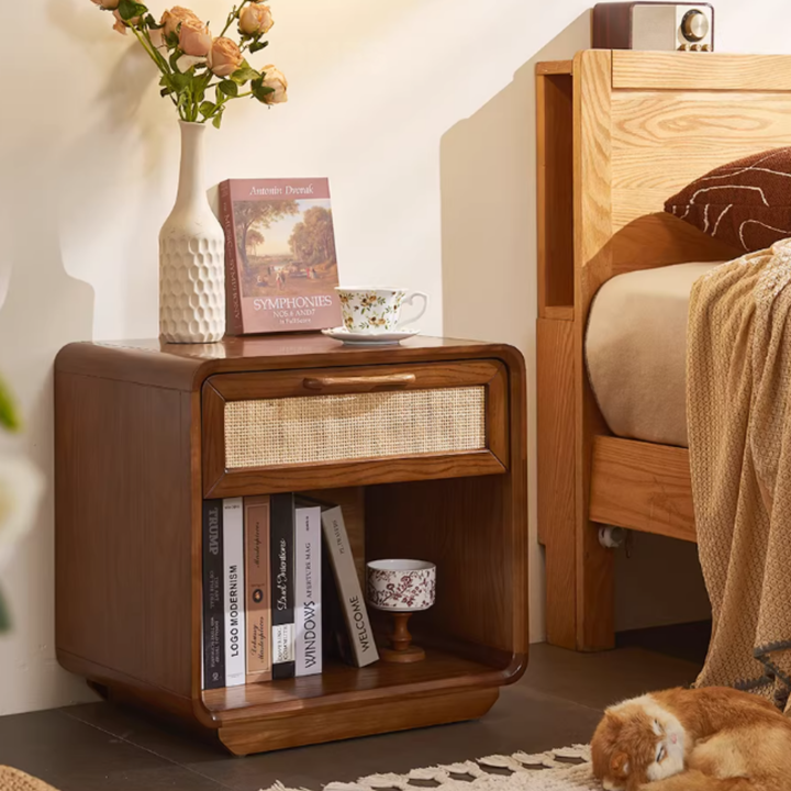TAVIRA Rattan Bedside Table
