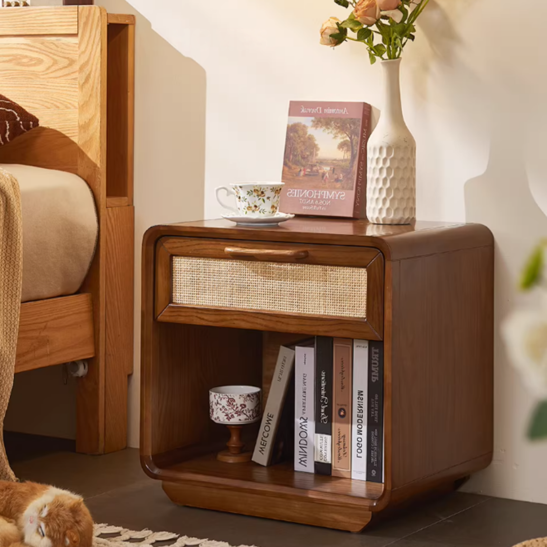 TAVIRA Rattan Bedside Table