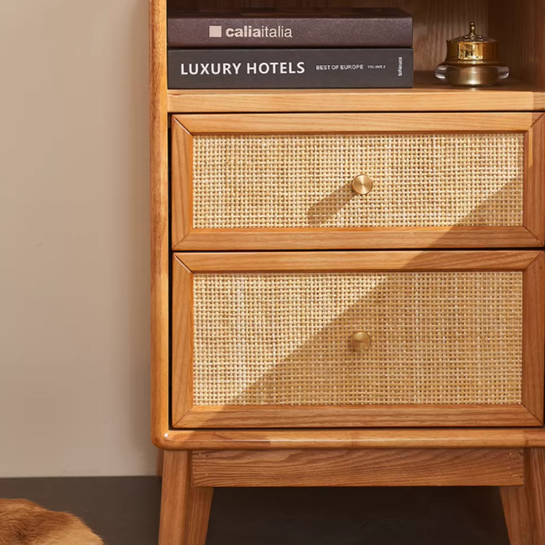 VELMORA Rattan Bedside Table