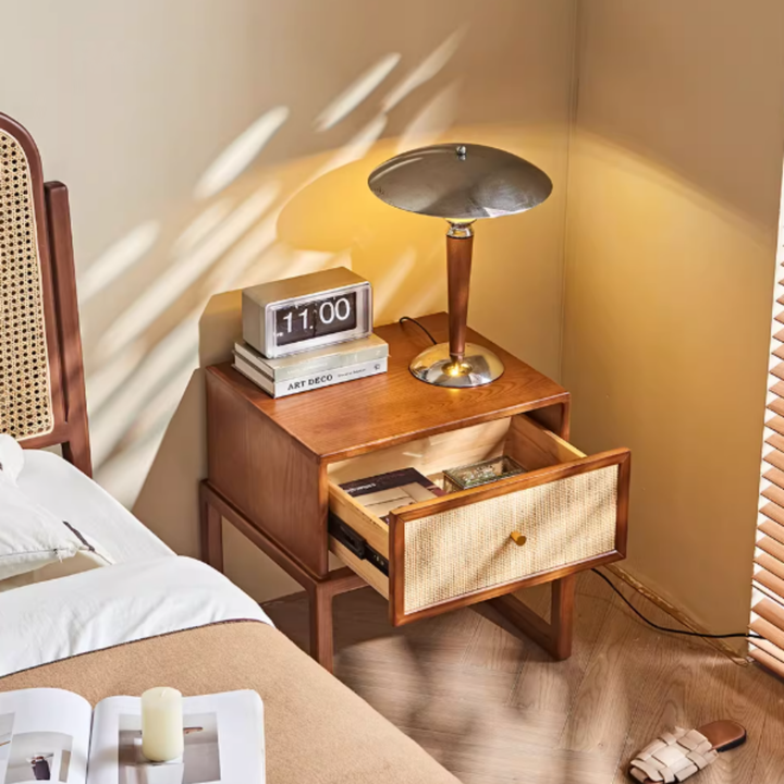 NUVORA Rattan Bedside Table