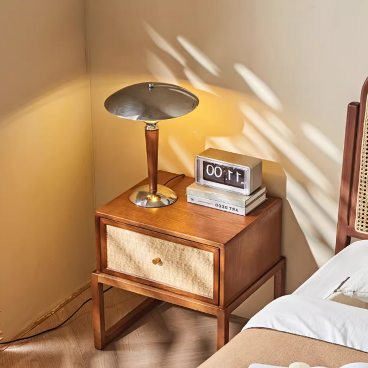 NUVORA Rattan Bedside Table
