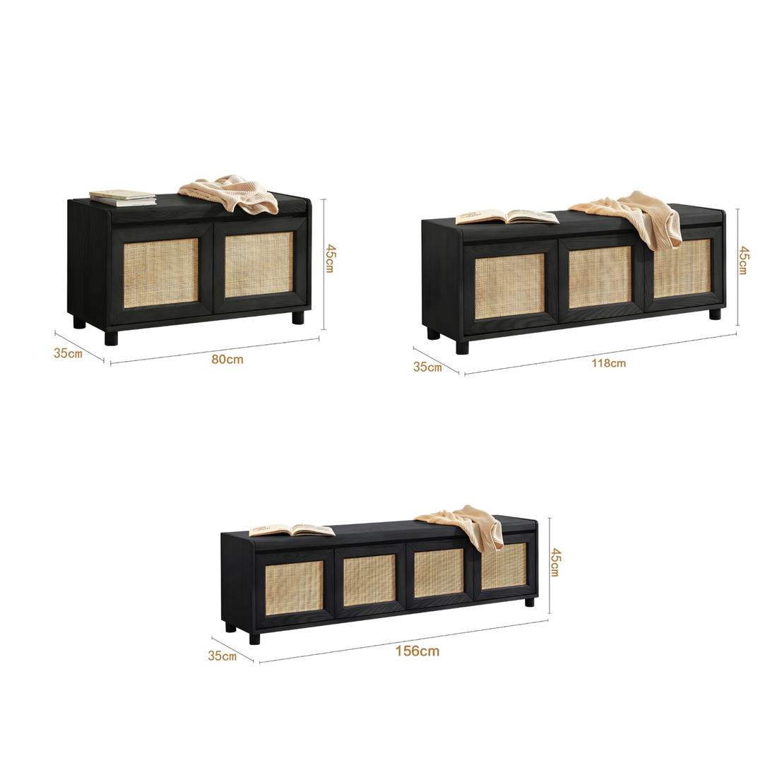TAVENOR Rustic Solid Wood Storage Bench