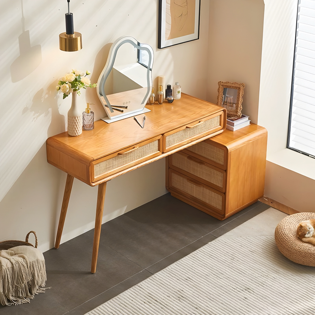 RAVENNE Rustic Solid Wood Vanity Table - Cassa Haus Singapore