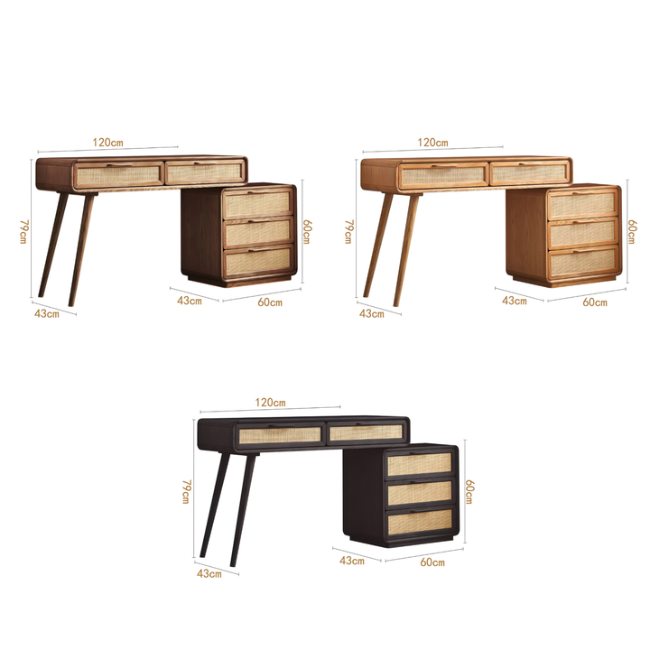 RAVENNE Rustic Solid Wood Vanity Table - Cassa Haus Singapore