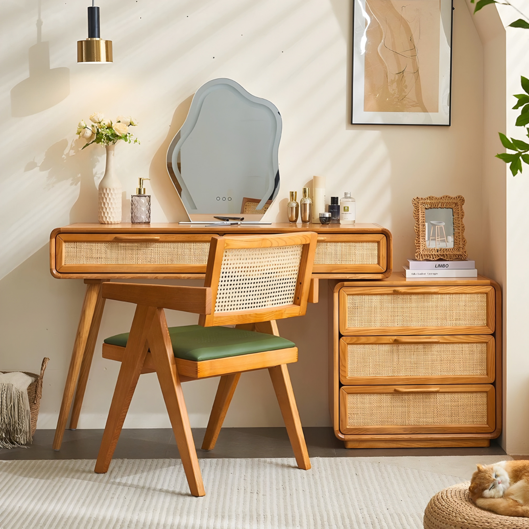 RAVENNE Rustic Solid Wood Vanity Table - Cassa Haus Singapore