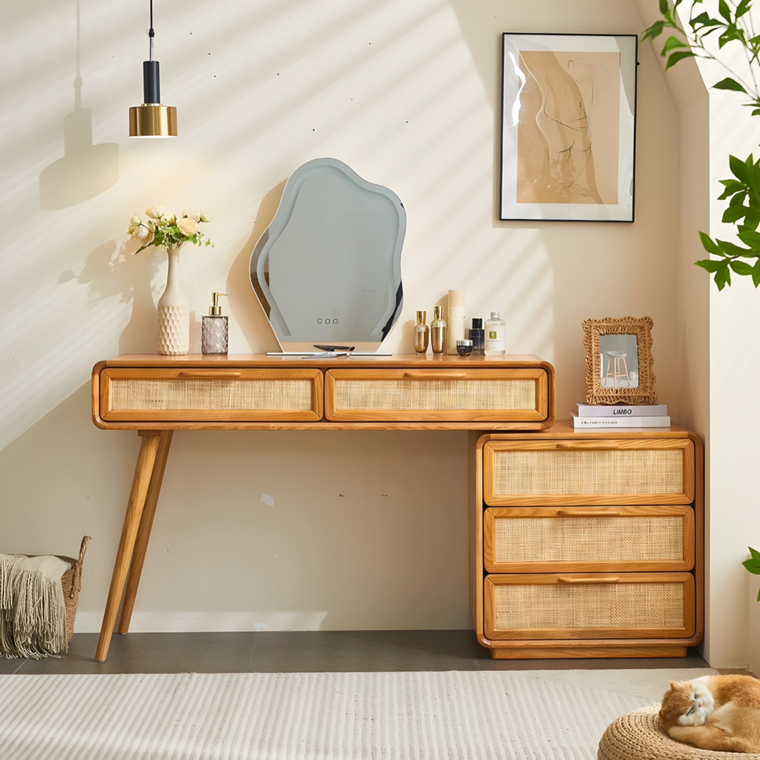 RAVENNE Rustic Solid Wood Vanity Table - Cassa Haus Singapore