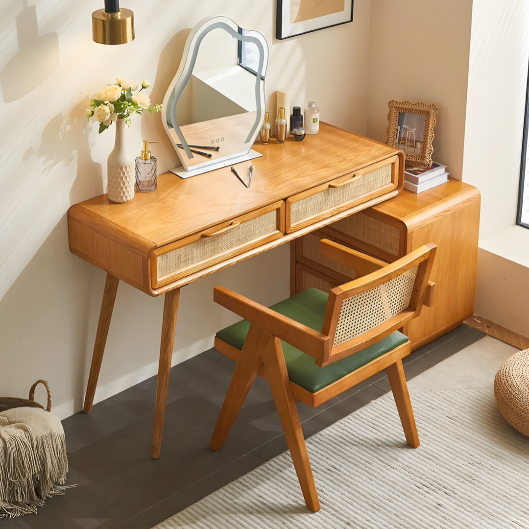 RAVENNE Rustic Solid Wood Vanity Table - Cassa Haus Singapore