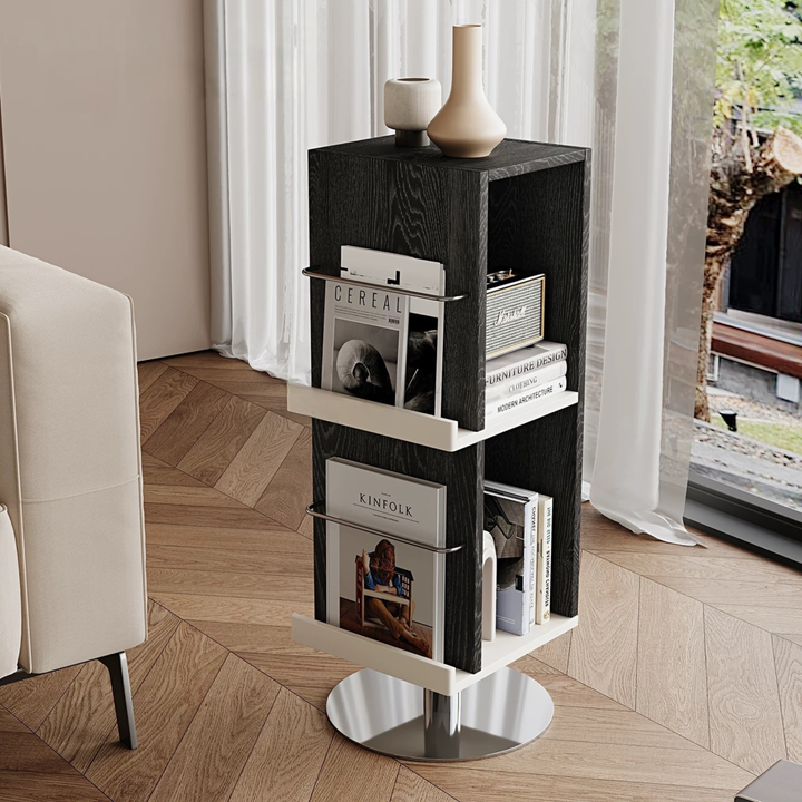 MERIDIAN Modern Rotating Solid Wood Display Bookshelf