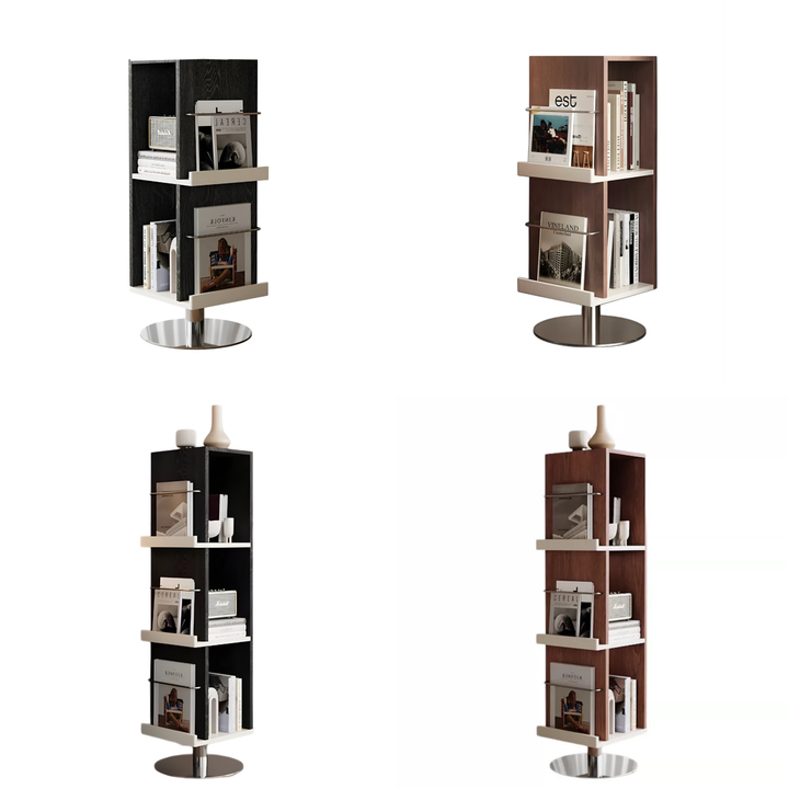 MERIDIAN Modern Rotating Solid Wood Display Bookshelf