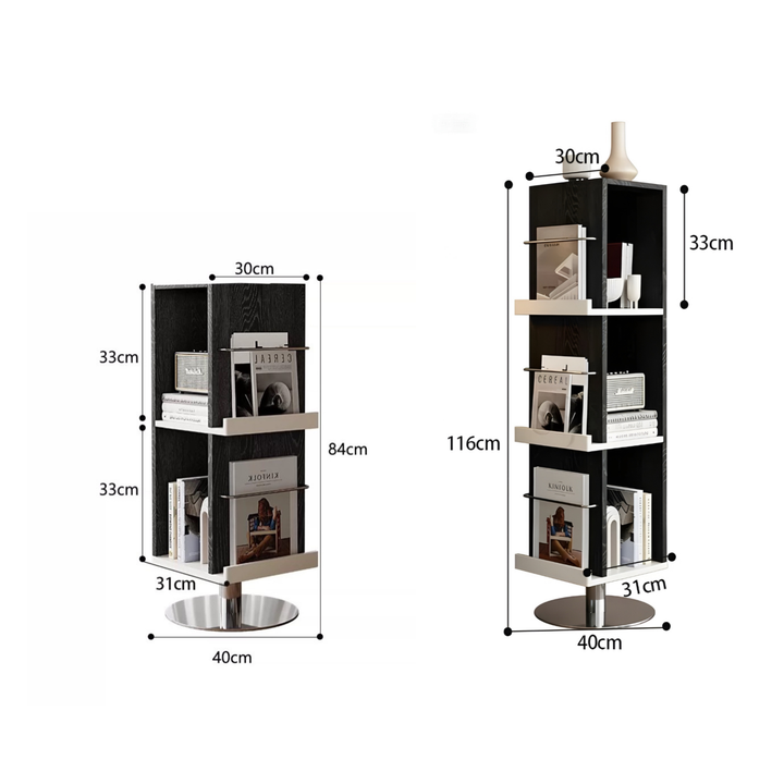 MERIDIAN Modern Rotating Solid Wood Display Bookshelf