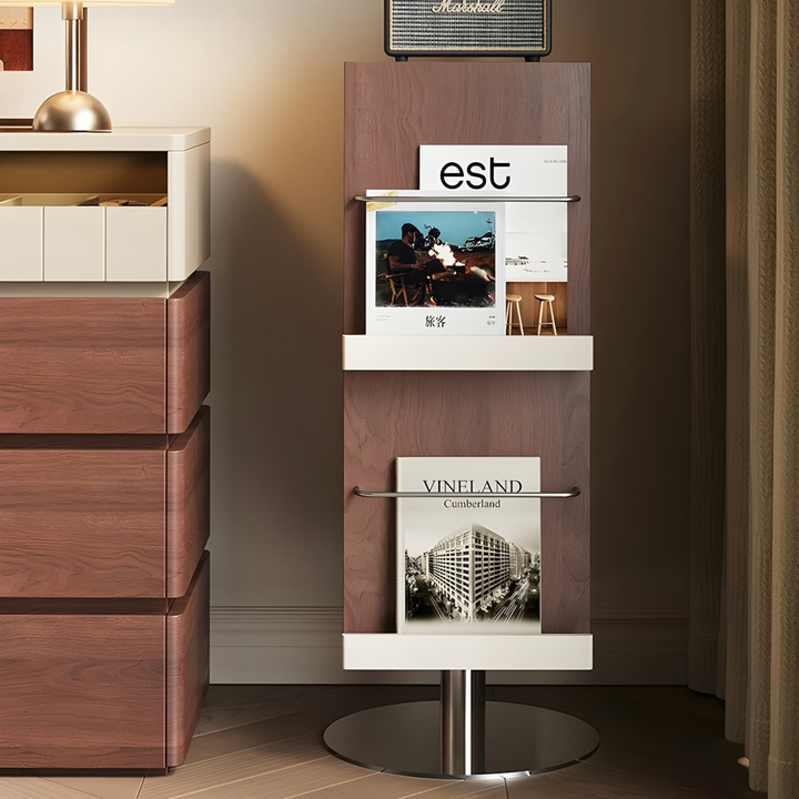 MERIDIAN Modern Rotating Solid Wood Display Bookshelf