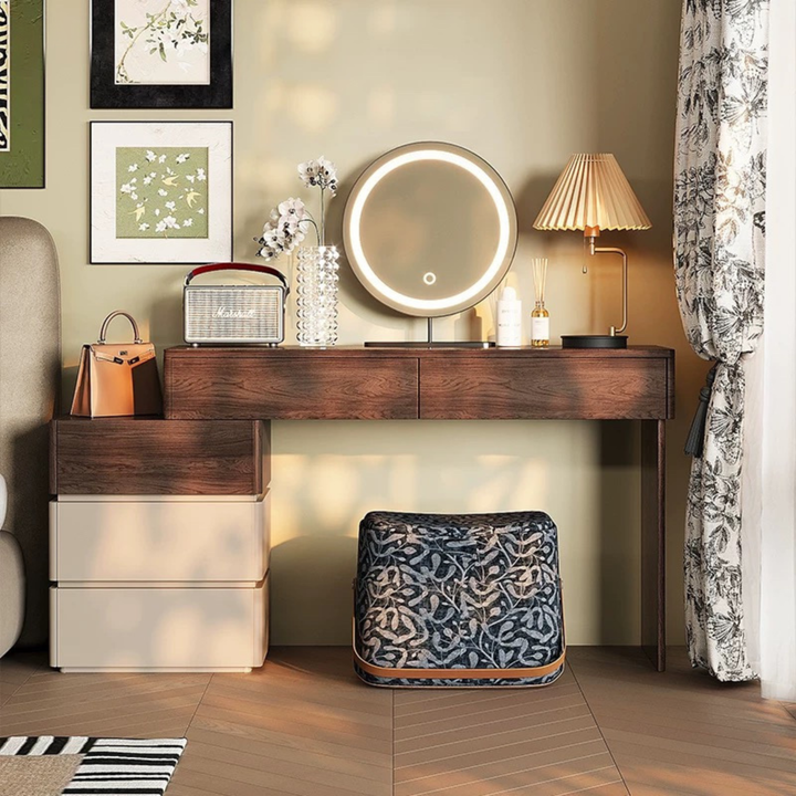 MIRETTA Rustic Solid Wood Vanity Table