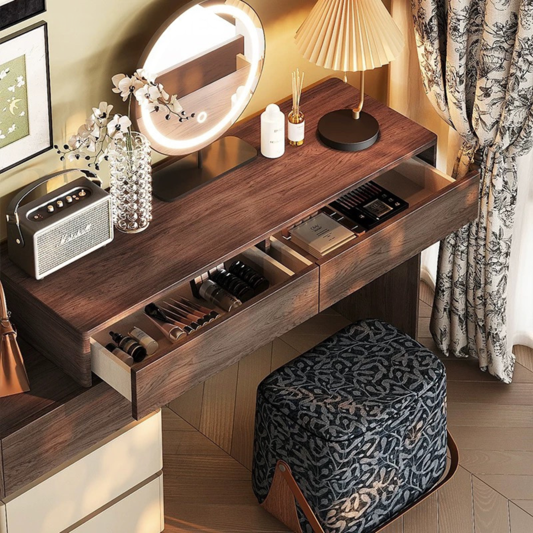 MIRETTA Rustic Solid Wood Vanity Table