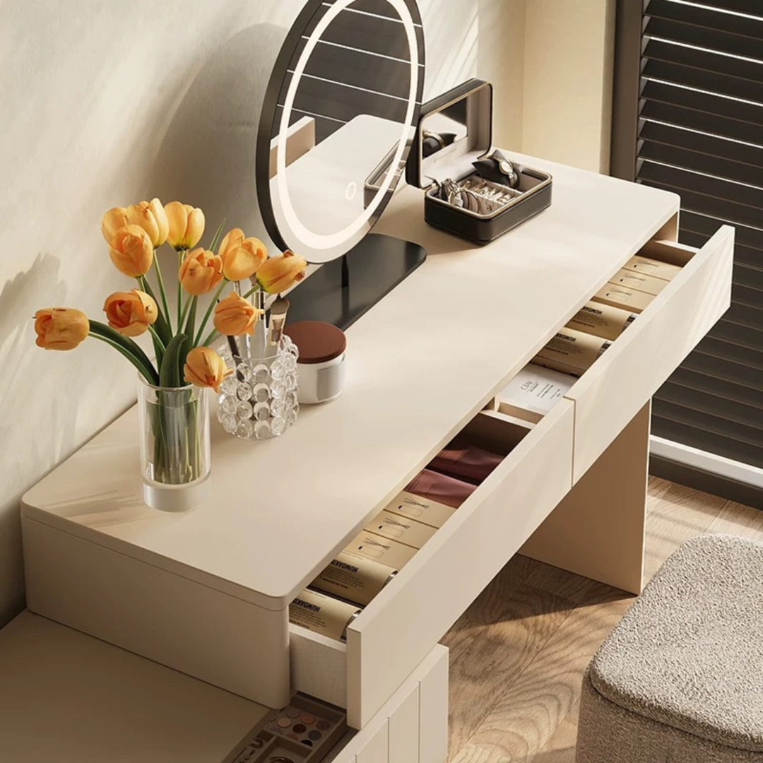 MIRETTA Rustic Solid Wood Vanity Table