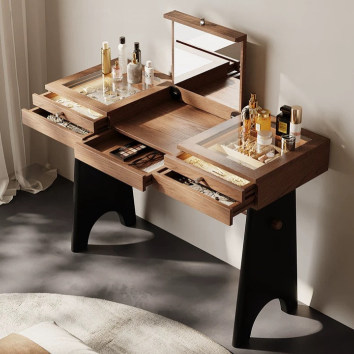 ELQAREN Modern Solid Wood Vanity Table