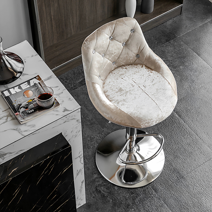 ELVORA Modern Velvet Bar Stool